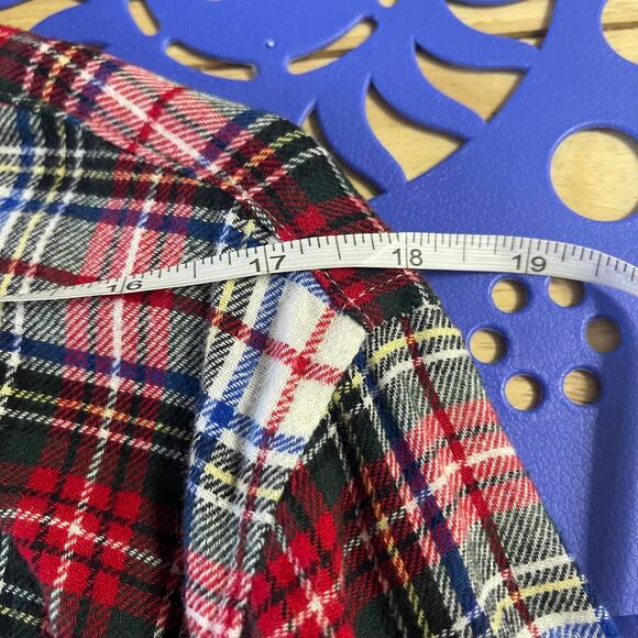 Lauren Ralph Lauren sleep shirt pajama top white red green plaid women's large - Picture 11 of 16